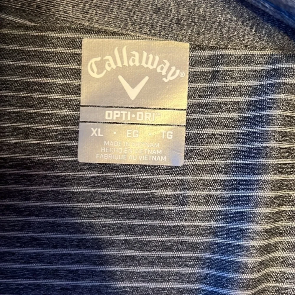 Callaway Golf Heather Micro Stripe Polo Black Heather, Men’s XL- NWT - Picture 7 of 7